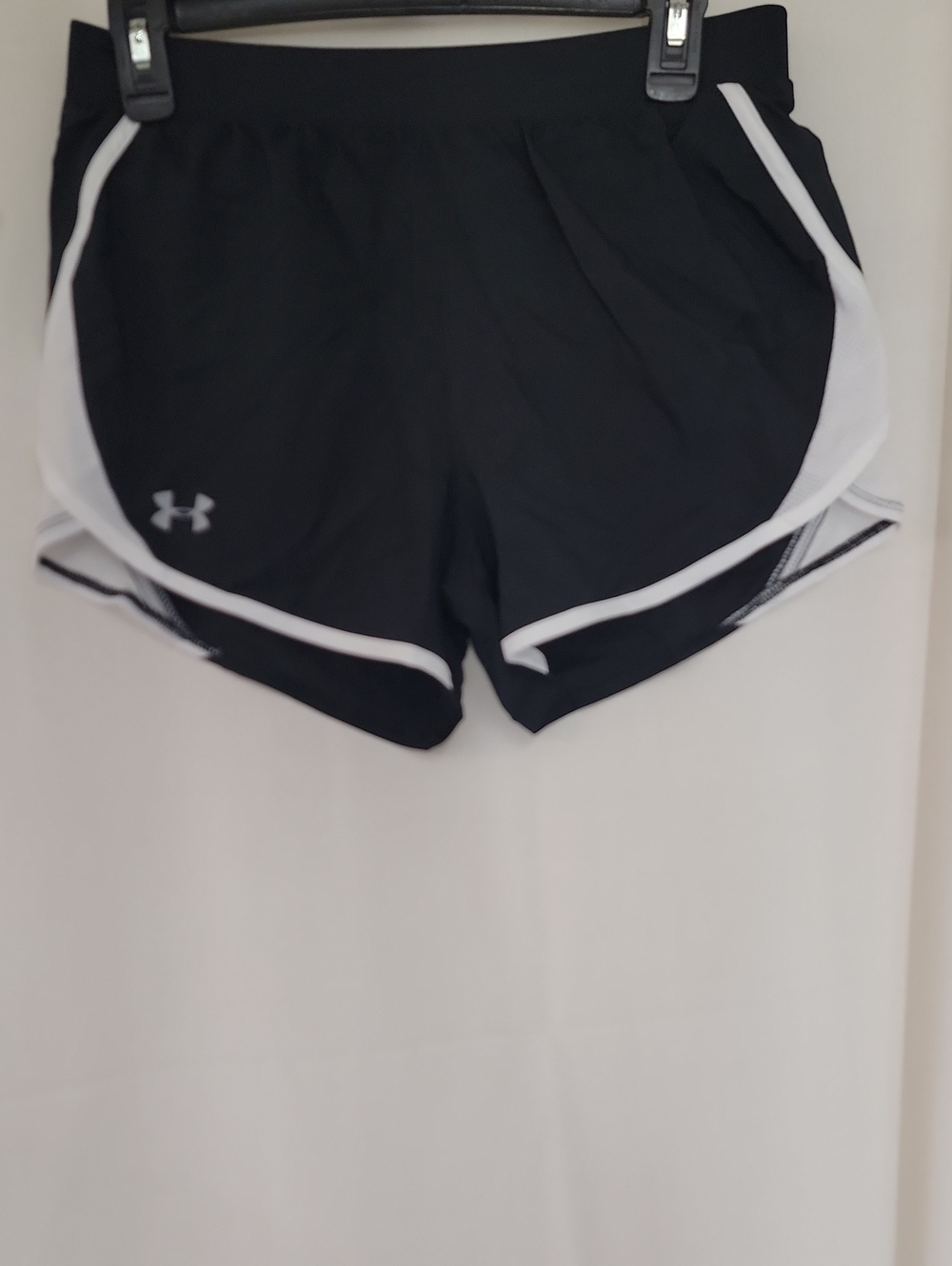 Under Armour Black Athletic Running Shorts with White Trim